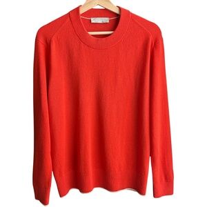 EVERLANE Women's 100% Cashmere Crewneck Sweater Orange Long Sleeve Size Large